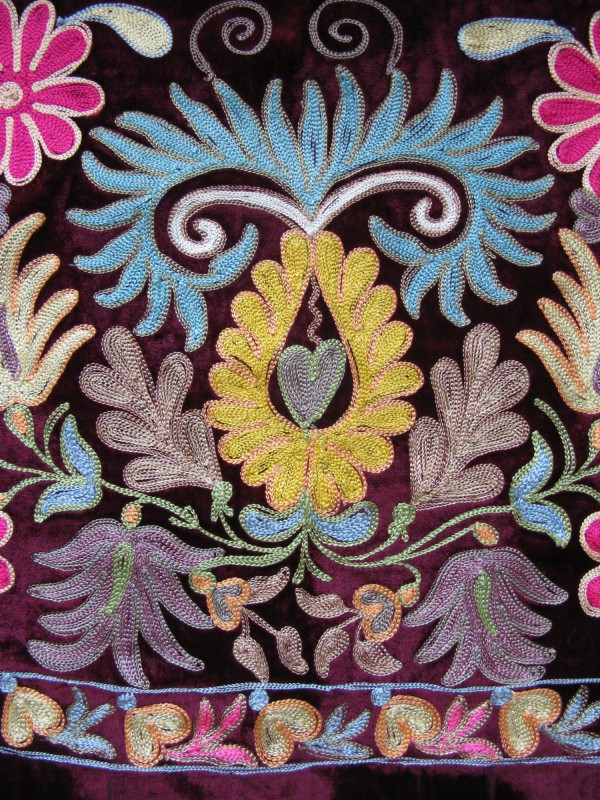Uzbekistan Tashkent Tatar silk embroidery on velvet