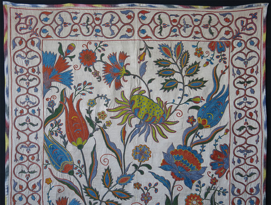 Uzbekistan - Tashkent suzani, silk chain stitch embroidery