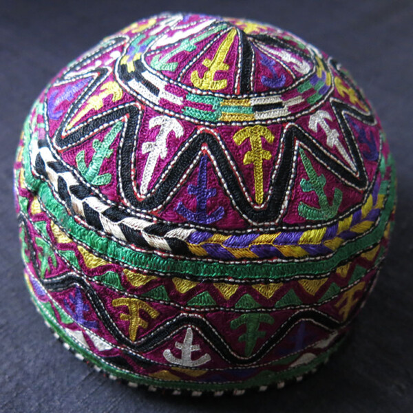 PERSIA – KHORASAN – tribal silk embroidery hat