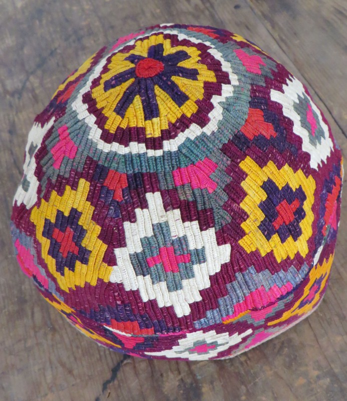 Afghanistan – Aimaq tribal hat with kilim motifs