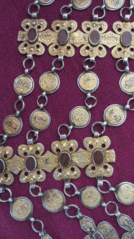 Turkmenistan ceremonial silver necklace