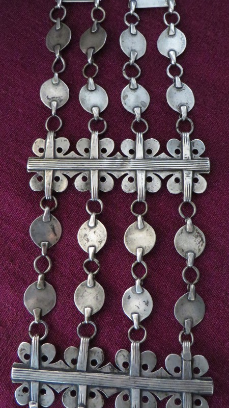 Turkmenistan ceremonial silver necklace
