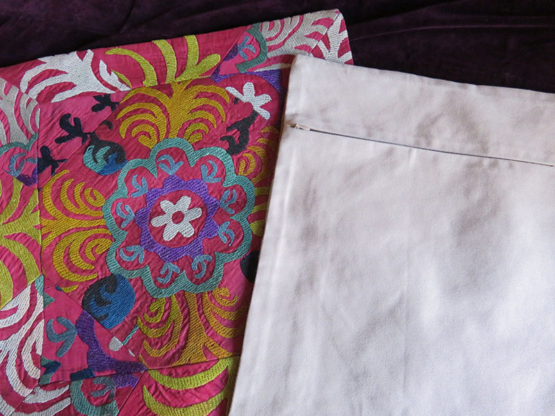 Tajikistan suzani pair of silk pillow covers