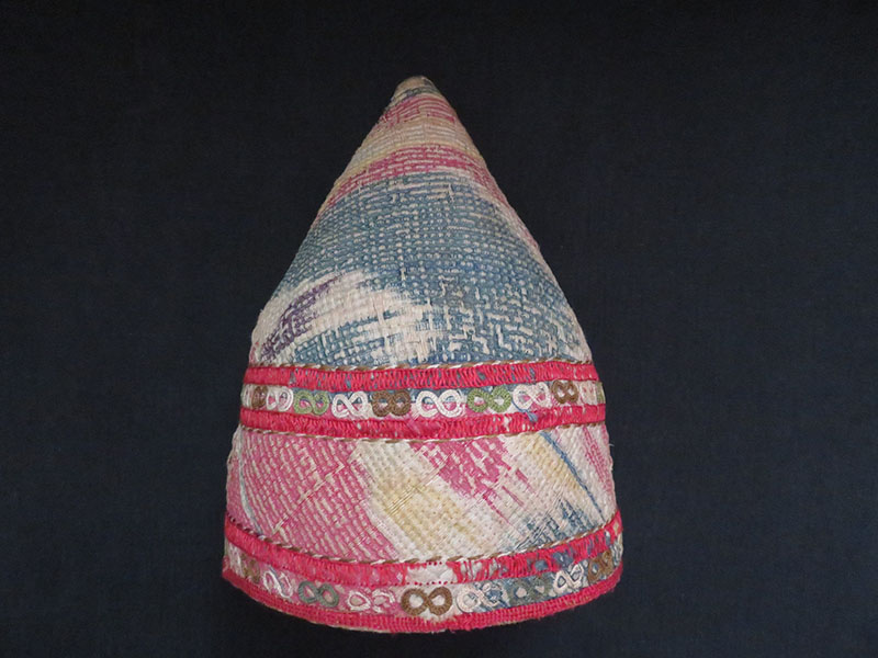 Turkmen Chodor tribal quilted Ikat hat