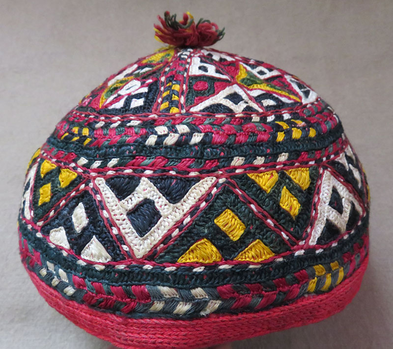 Afghanistan - Turkmen Ersary tribe silk hat