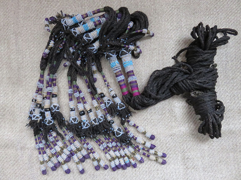 Uzbekistan – Surkandarya tribal glass beaded hair tassels