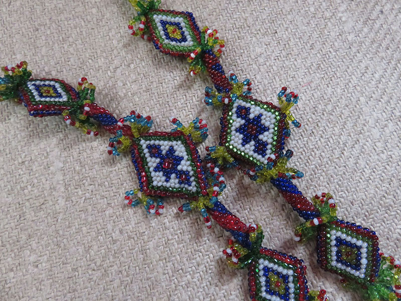 Anatolian tribal glass bead crochet pair of bracelets