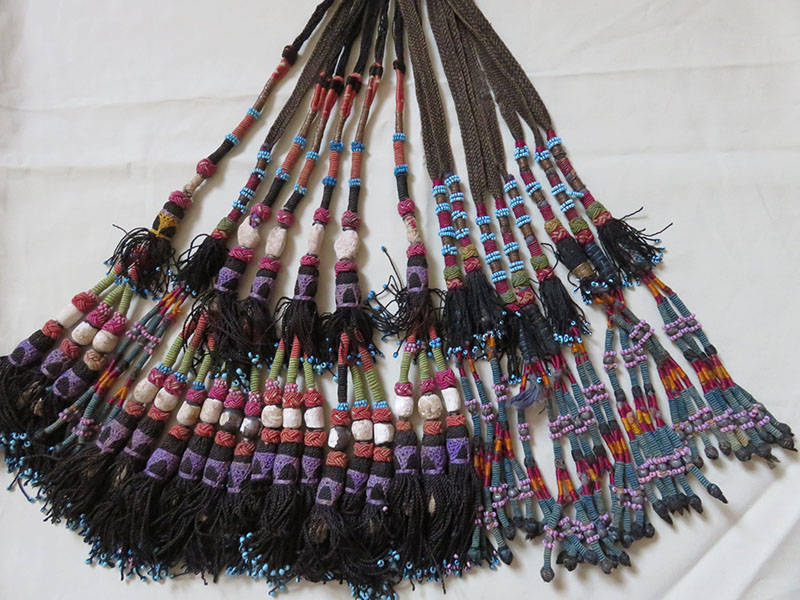Uzbekistan – Surkandarya, silk beaded and braided tassels