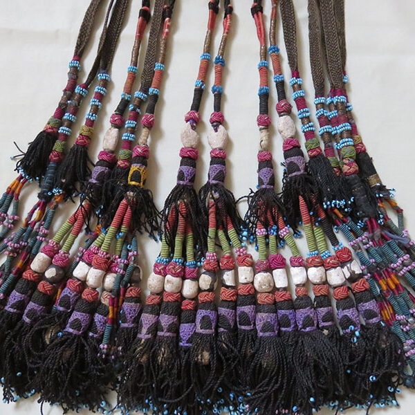 Uzbekistan – Surkandarya, silk beaded and braided tassels