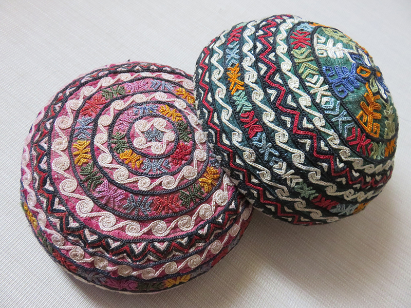 TURKMENSAHRA - Turkmen Yomud embroidered tribal hats – skullcaps