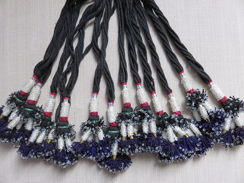 Uzbekistan - Ethnic glass beaded hair decoration tassels
