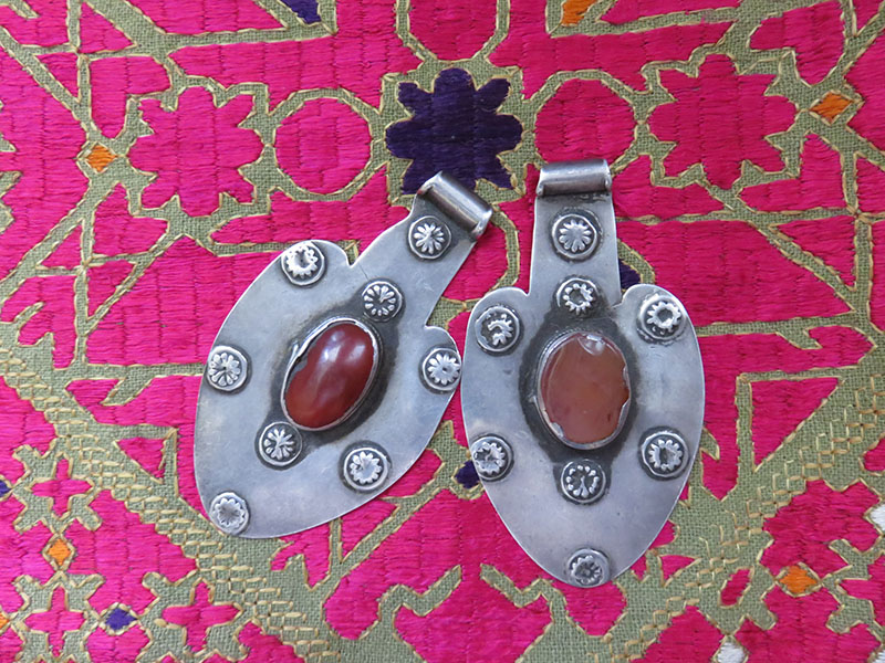 Turkmen Yomud tribal Asyk silver pendants