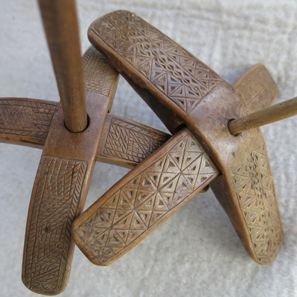 KONYA KARAMAN pair of antique drop spindles