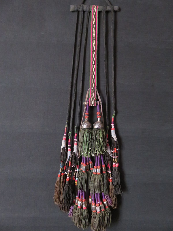 Uzbekistan Surkhandarya silk braided and glass beaded hair tassels