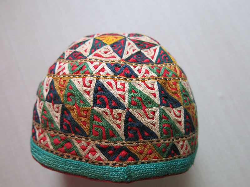 Turkmenistan CHODOR tribal silk embroidery ceremonial hat