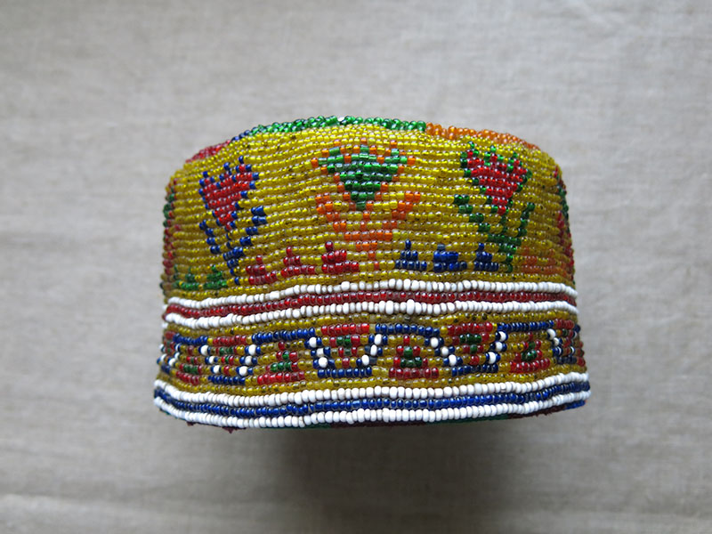 Afghanistan Pashtun tribal glass beaded hat
