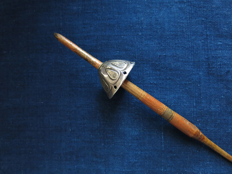 Turkmen YOMUD tribal Silver handmade antique drop spindle