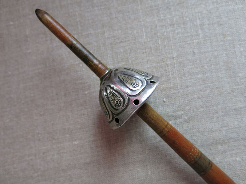 Turkmen YOMUD tribal Silver handmade antique drop spindle