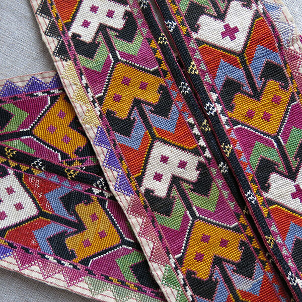 Uzbekistan - LAKAI tribal silk embroidered pair of belts