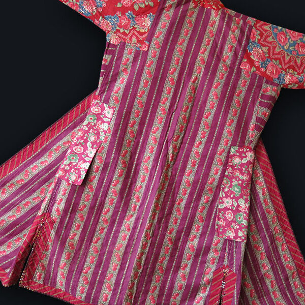 Central Asia - TURKMEN TEKKE tribal hand tailored silk robe / coat