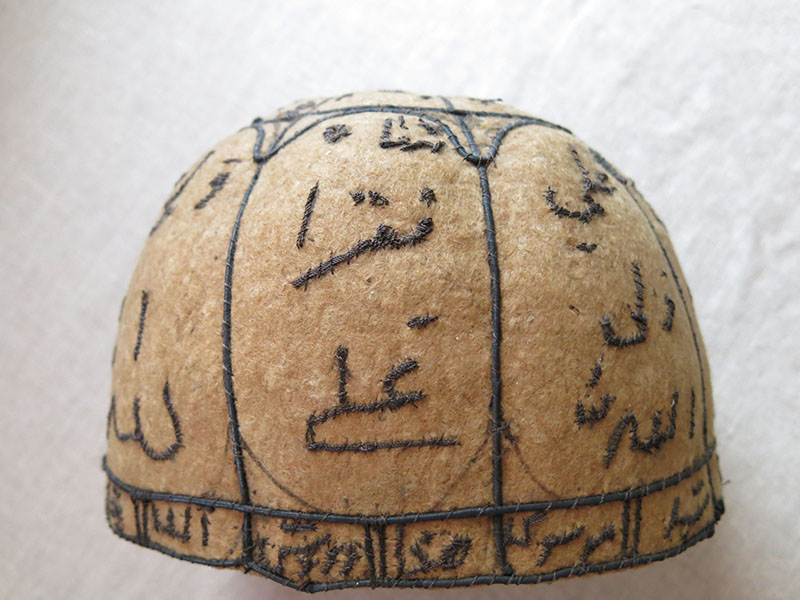PERSIA - TEHRAN Antique dervish embroidered felt Hat / Kollah