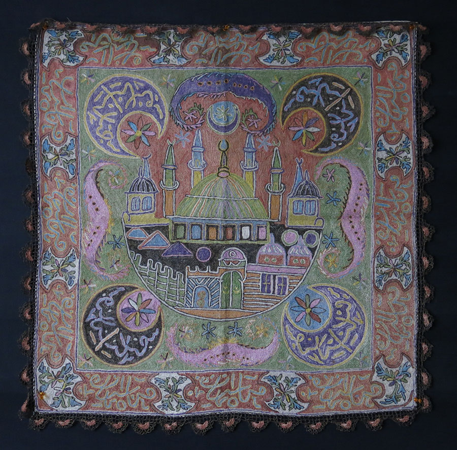 ANATOLIA – TRACE, Edirne - Adrianople, Very fine metallic and silk mix embroidery wall hanging