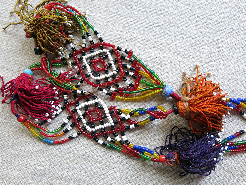 AFGHANISTAN - Turkmen tribal beaded tassel ornament