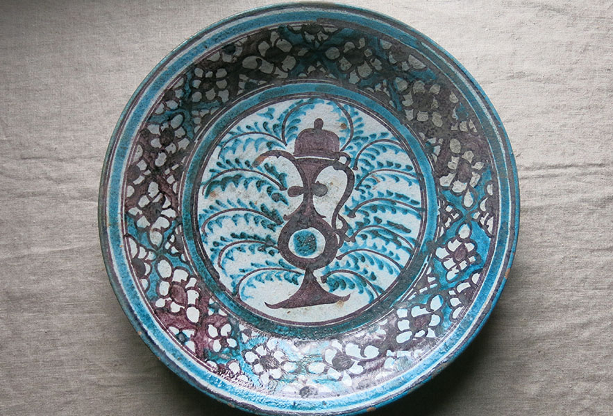 UZBEKISTAN – TASHKENT school, Tashkent glazed ceramic plate