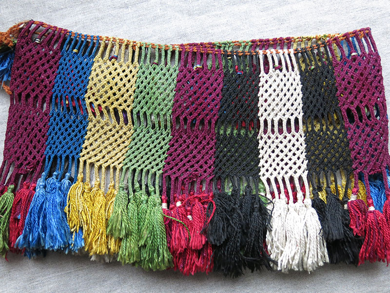 AFGHANISTAN LAKAI silk braided with tassels wall hanging