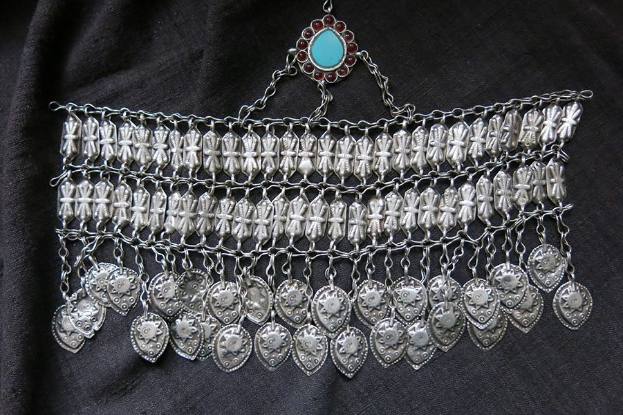 CENTRAL ASIA - TURKMENISTAN antique silver bridal headwear decoration