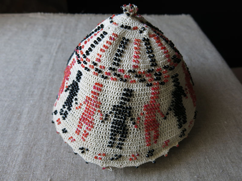 SYRIAN – DRUZE glass beaded ceremonial hat