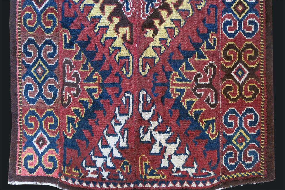 CENTRAL ASIA – AMU DARYA river tribal 4 panel woven rug
