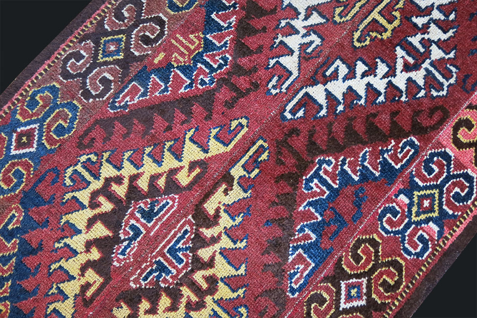 CENTRAL ASIA – AMU DARYA river tribal 4 panel woven rug