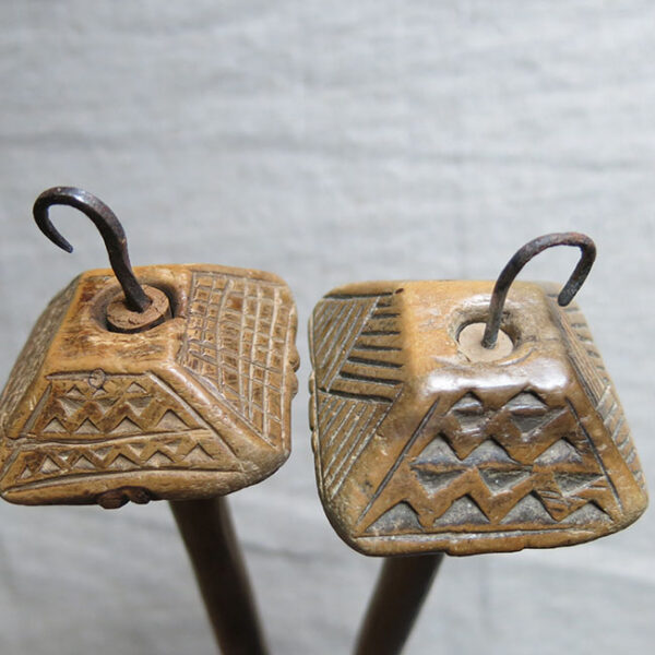 ANATOLIAN – Cappadocia Turkmen hand carved wooden drop spindles