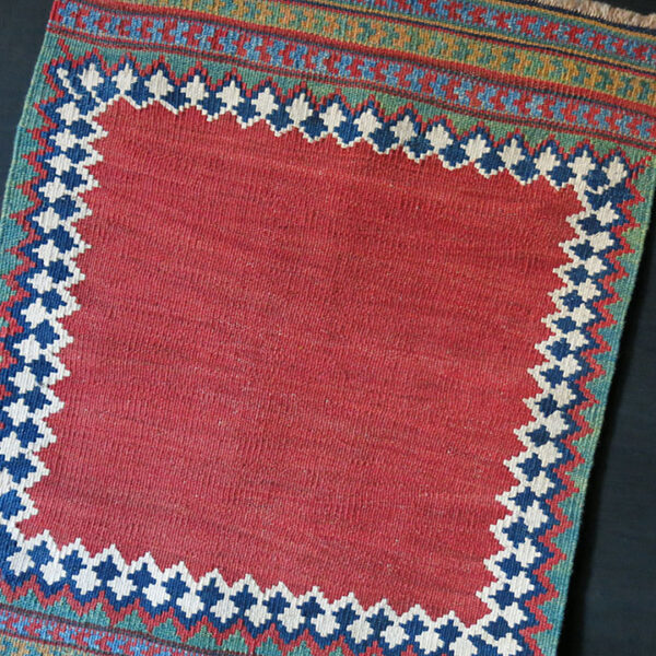 QASHKAI Tribal mini Chai sofreh style all wool vintage kilim