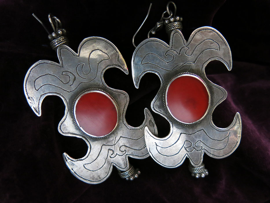 TURKMEN YOMUD high Karat silver ornaments/earrings