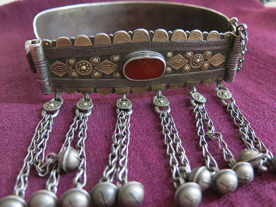 TURKMENISTAN - YOMUD ethnic silver ceremonial Choker / Bukov