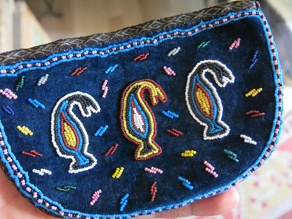 AZERBAIJAN BAKU Comb case beaded embroidery on velvet