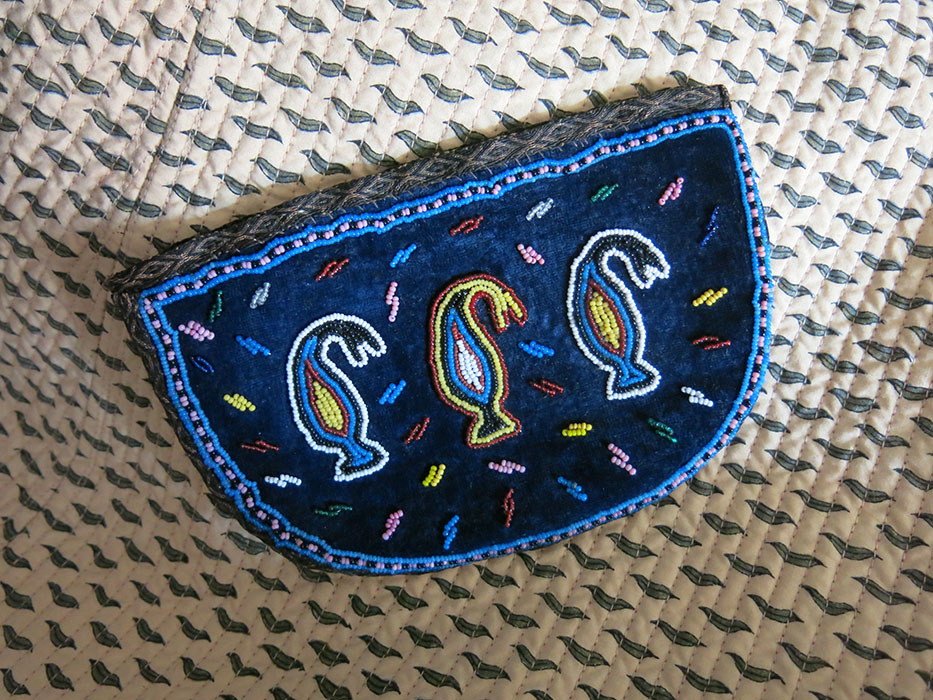 AZERBAIJAN BAKU Comb case beaded embroidery on velvet