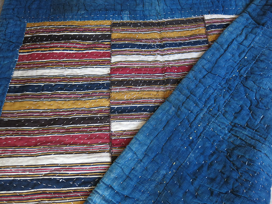 TRANSCAUCAUS SHAHSAVAN ethnic blanket with MAZENDERAN kilim blanket top ...