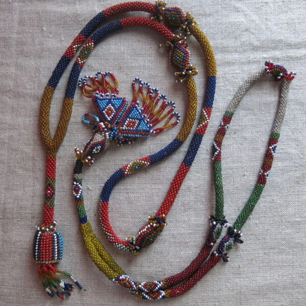 CENTRAL ANATOLIAN AFYON glass beaded pair of necklaces