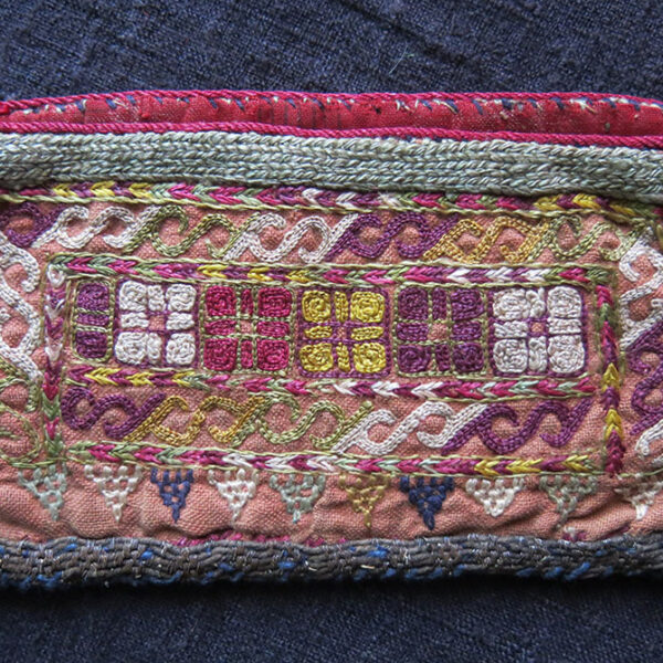 TURKMEN CHODOR tribal small silk embroidery personal bag