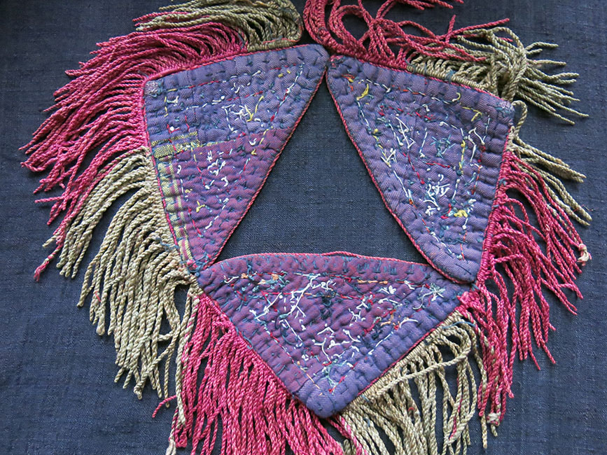 TURKMEN CHODOR tribal talismanic silk embroidery hanging