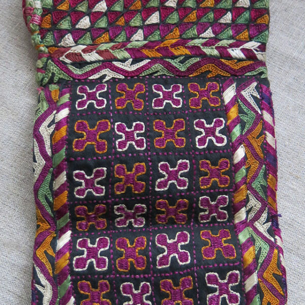 AMU DARYA TURKMEN CHODOR tribal silk embroidery folding Wallet – PUL- KHALTA