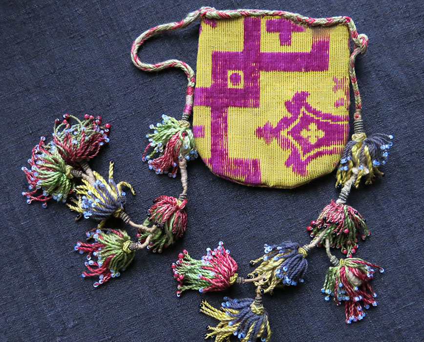UZBEKISTAN - BOKHARA Silk velvet brocade pouch