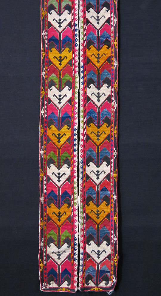 UZBEKISTAN – LAKAI tribal silk embroidered pair of belts