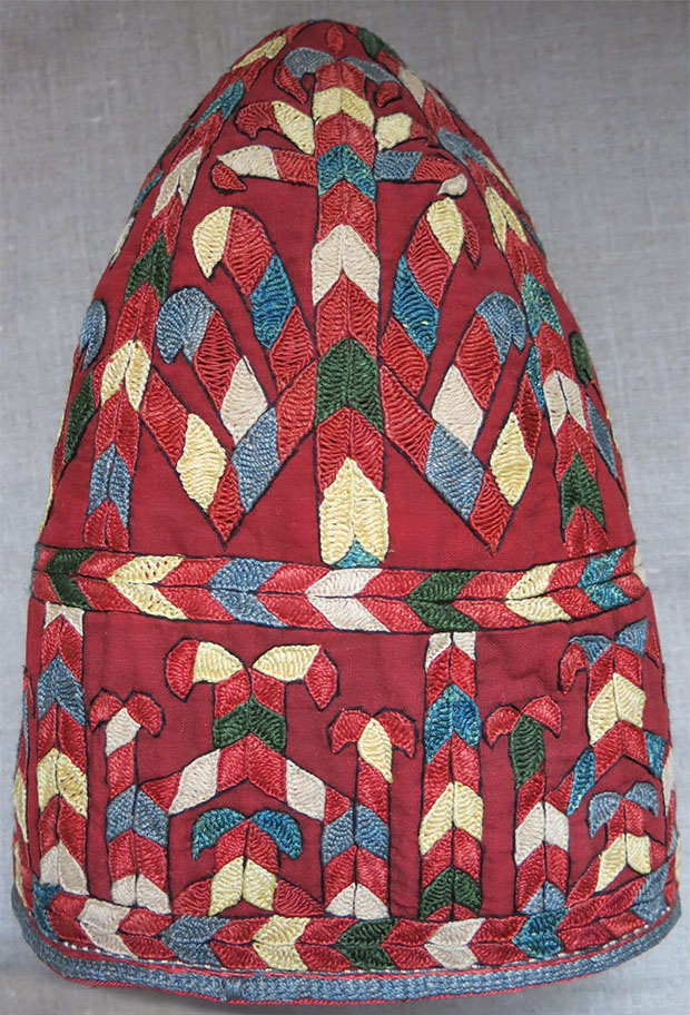 TURKMENISTAN YOMUD TURKMEN silk embroidered hat