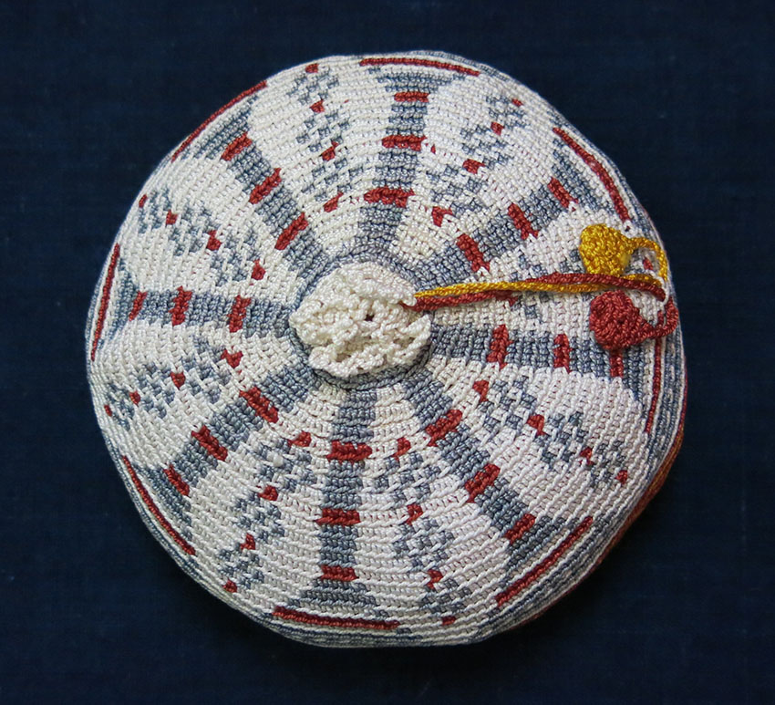 SYRIA LEBANON KURDISH tribal hand knitted silk hat / skull cap
