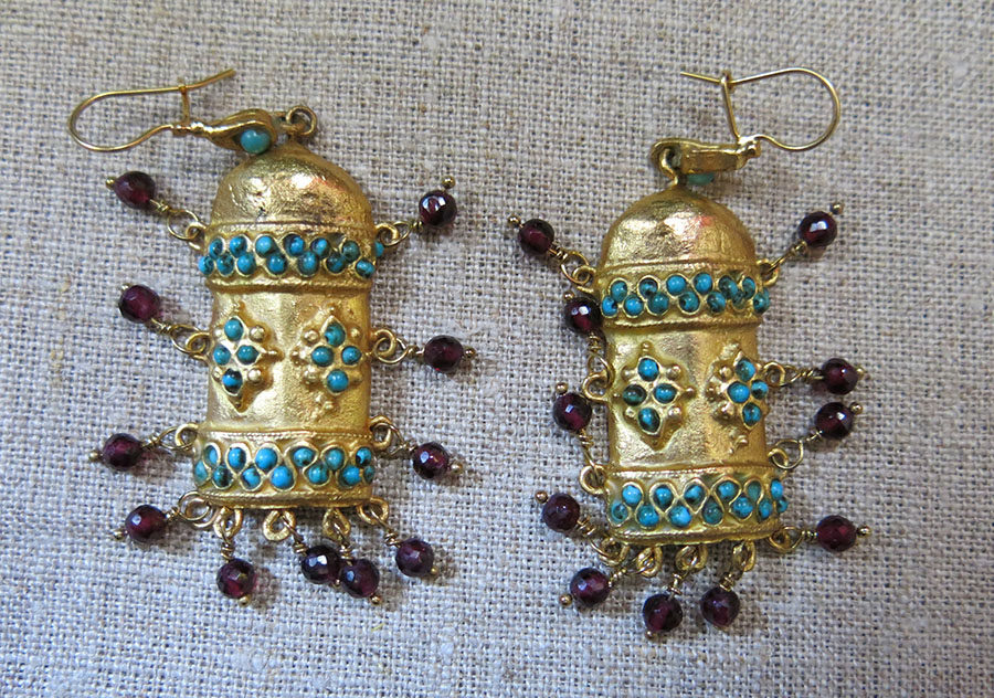 UZBEKISTAN KHOREZM KHIVA ethnic bronze earrings