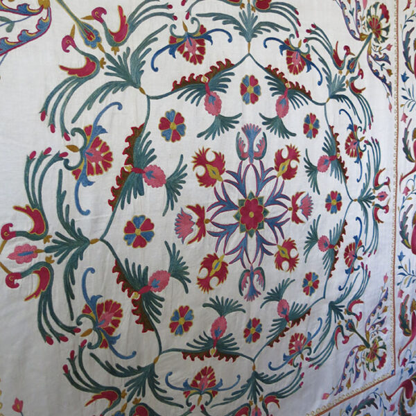 UZBEKISTAN – FARGANA VALLEY Silk embroidery Suzani table cover